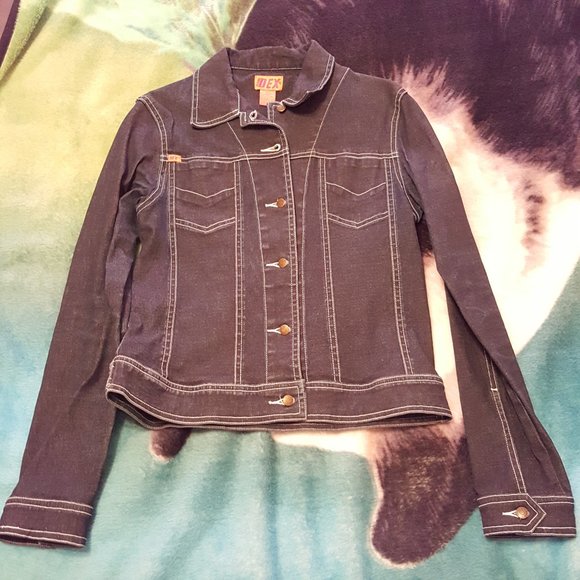2/$20 Dex Stretch Denim Jacket, Dark Wash - Picture 7 of 14